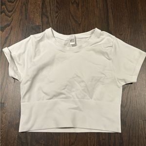 aerie offline white cropped tee